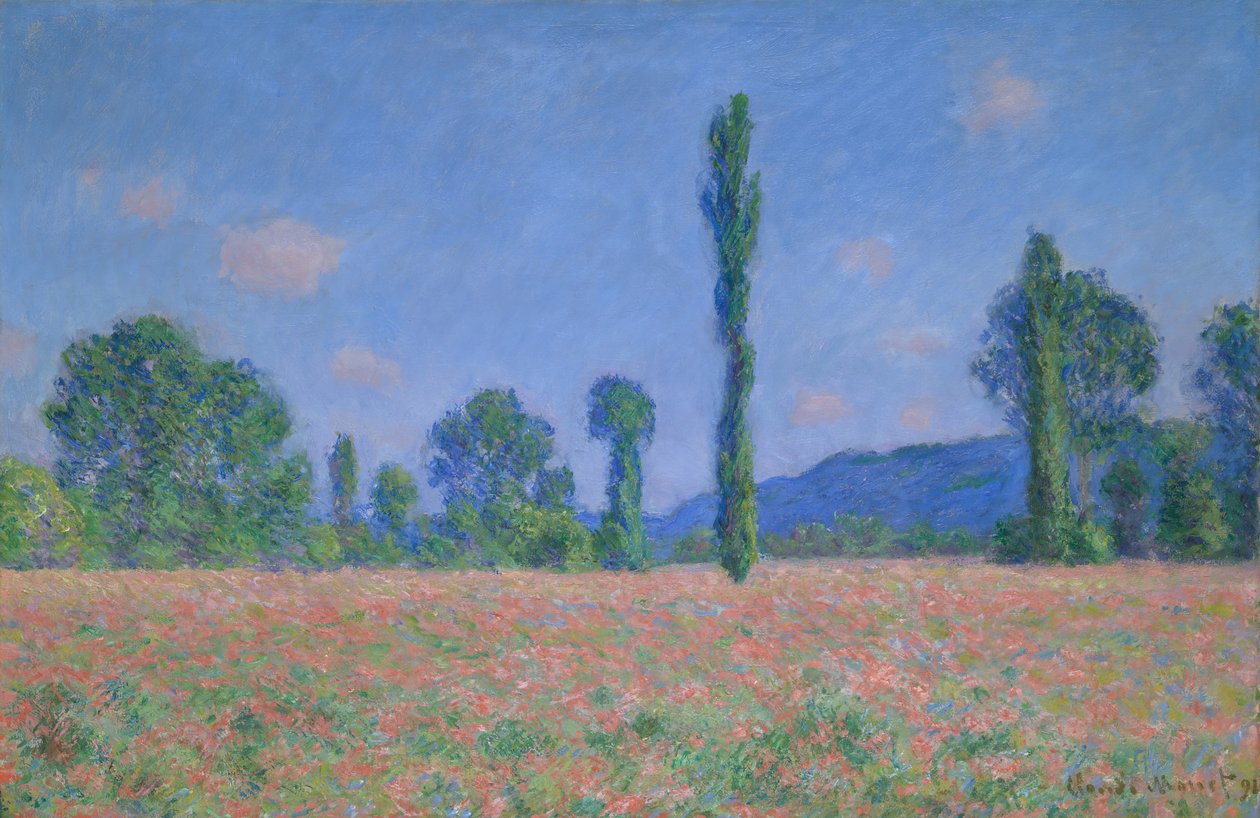 Klaprozenveld Giverny door Claude Monet