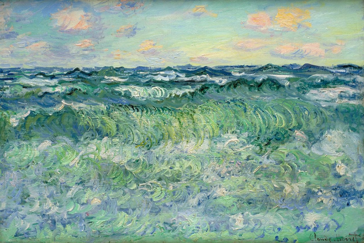 Zeegezicht, Pourville door Claude Monet