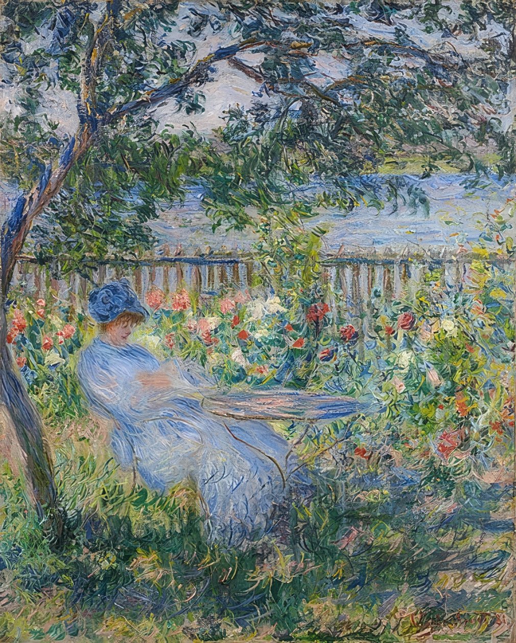 Terras in Vétheuil door Claude Monet