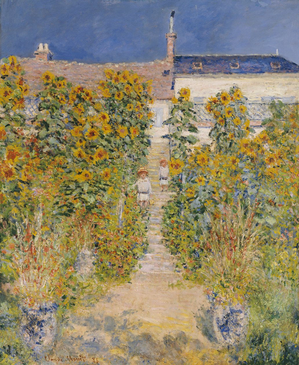 De Tuin van de Kunstenaar in Vetheuil door Claude Monet