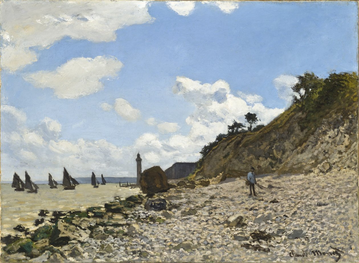Het Strand van Honfleur, 1864-1866 door Claude Monet