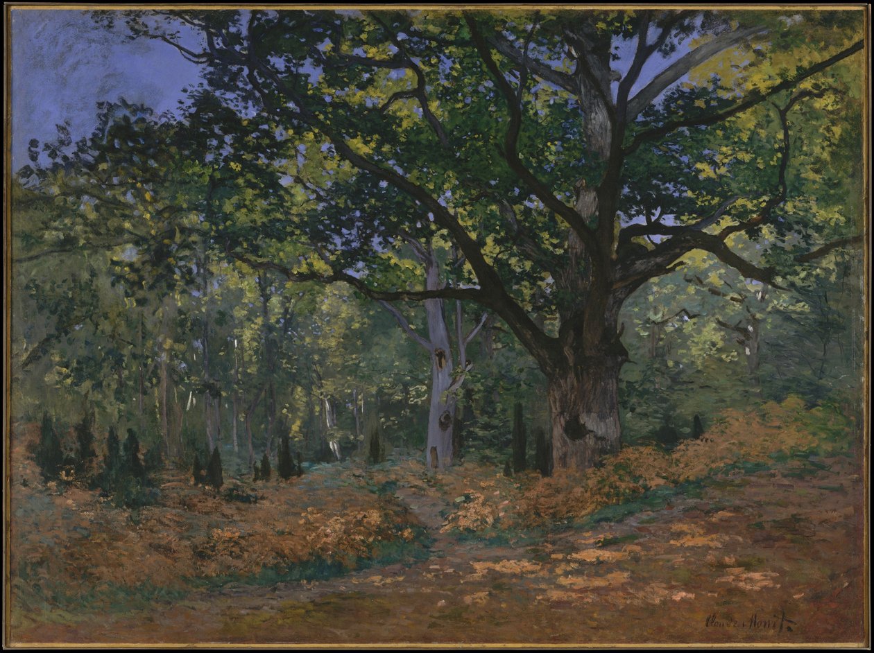 De Bodmer Eik, Fontainebleau Bos door Claude Monet