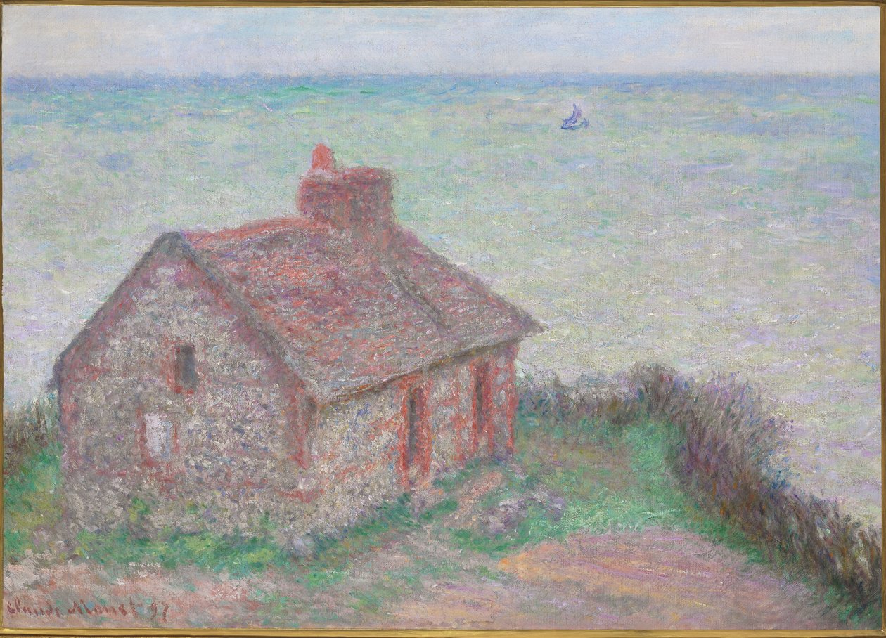 Het douanekantoor, roze effect, 1897 door Claude Monet