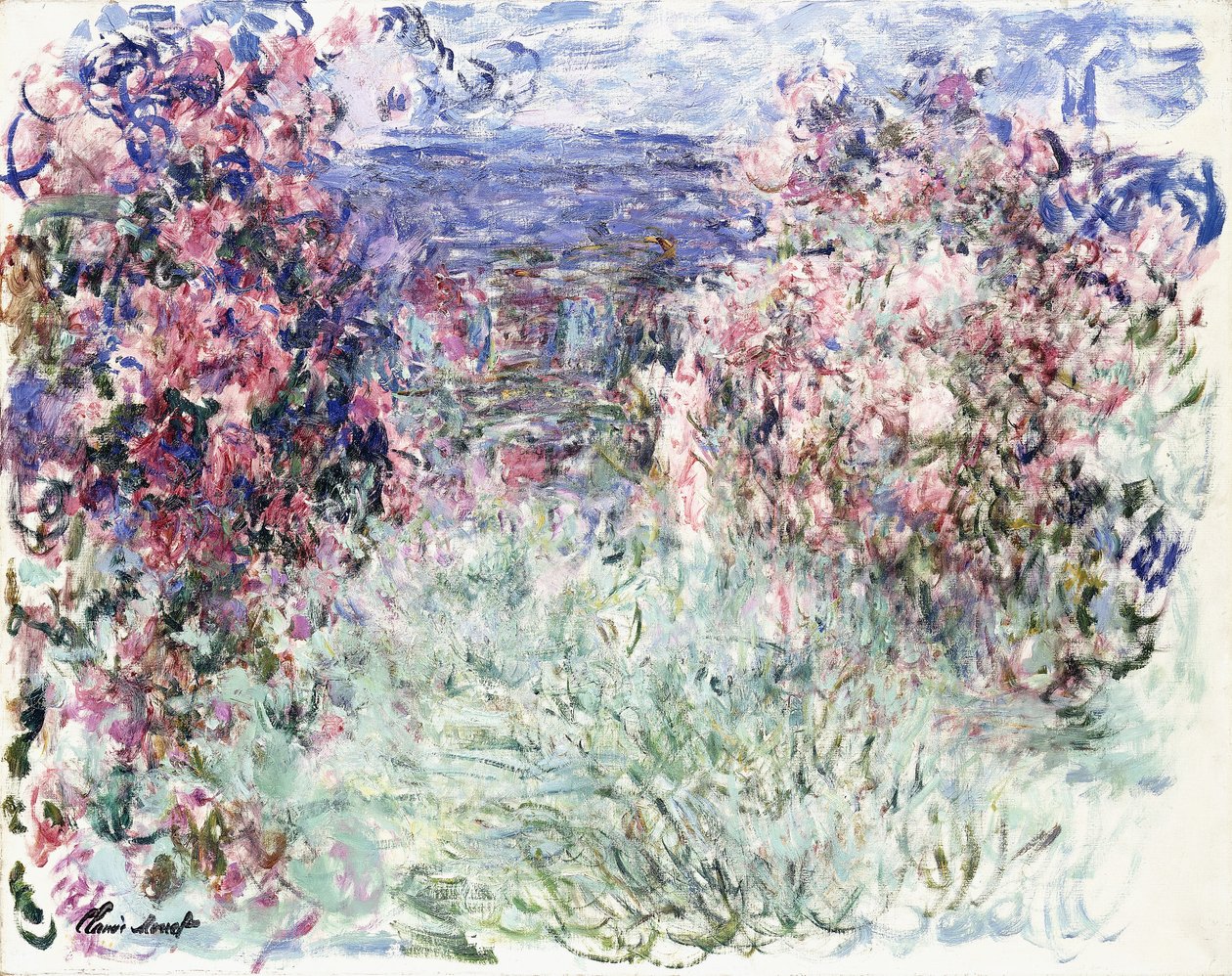 Het huis tussen de rozen, 1925 door Claude Monet