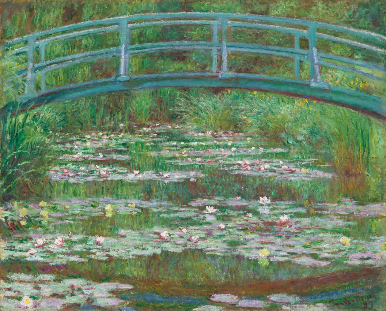 De Japanse voetbrug door Claude Monet