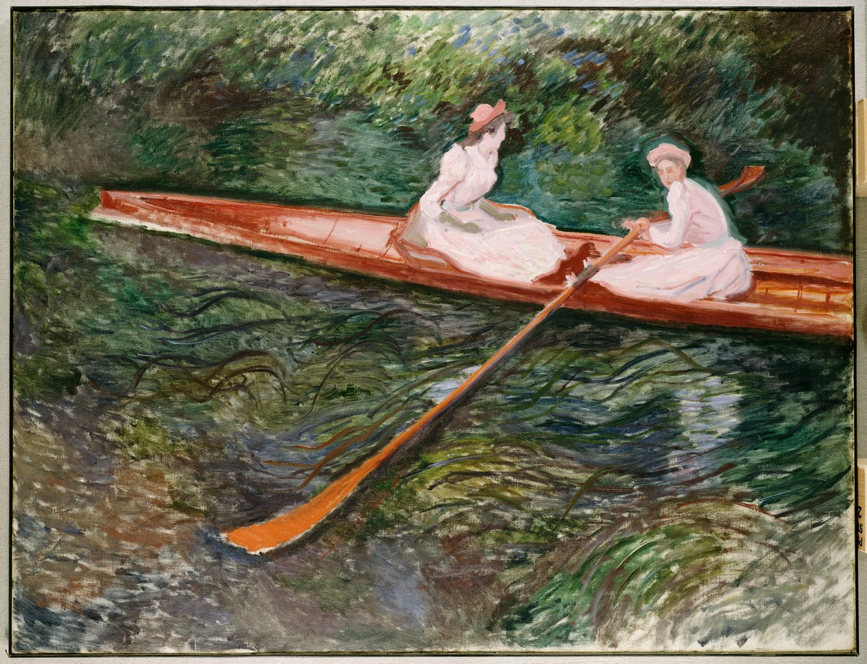 De roze roeiboot door Claude Monet
