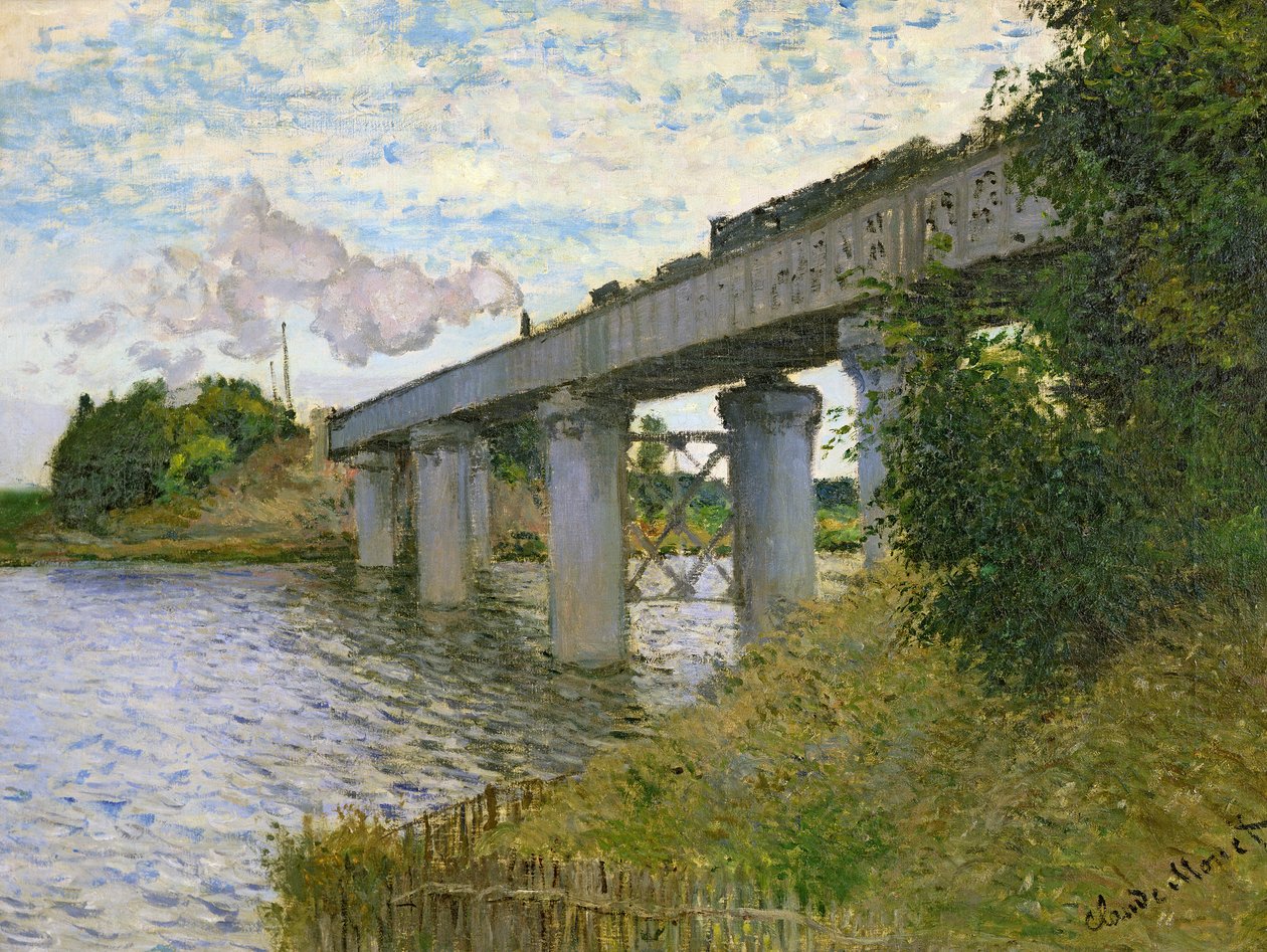 De Spoorbrug bij Argenteuil door Claude Monet