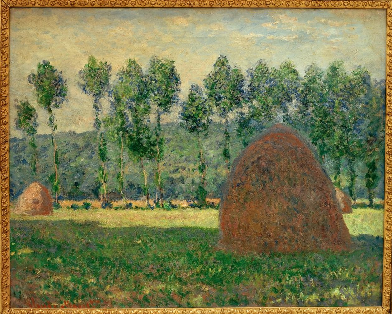 Een hooiberg bij Giverny door Claude Monet