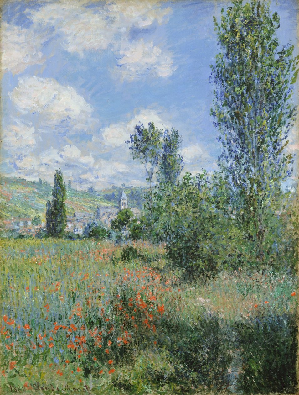 Uitzicht op Vétheuil door Claude Monet