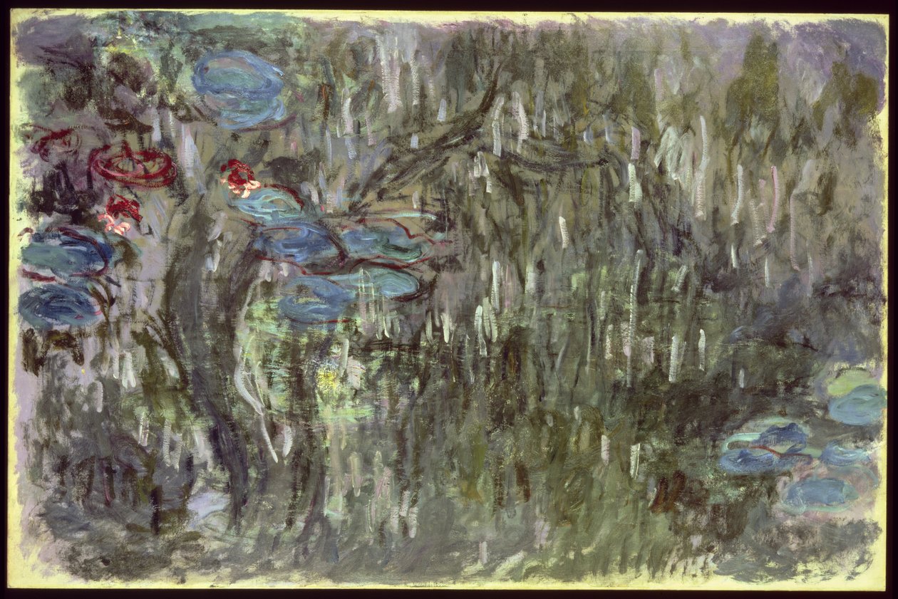 Waterlelies met Reflecties van Wilgen door Claude Monet
