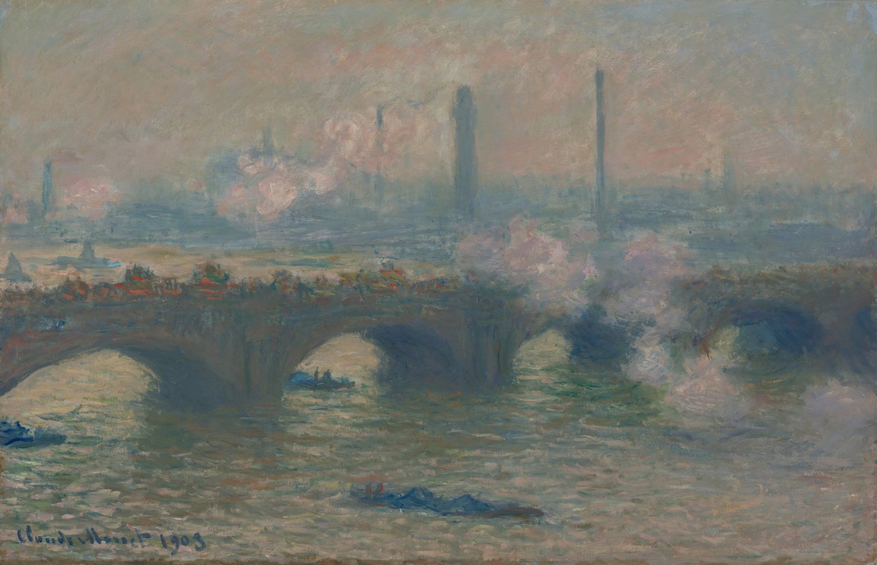 Waterloo Bridge, grijze dag door Claude Monet