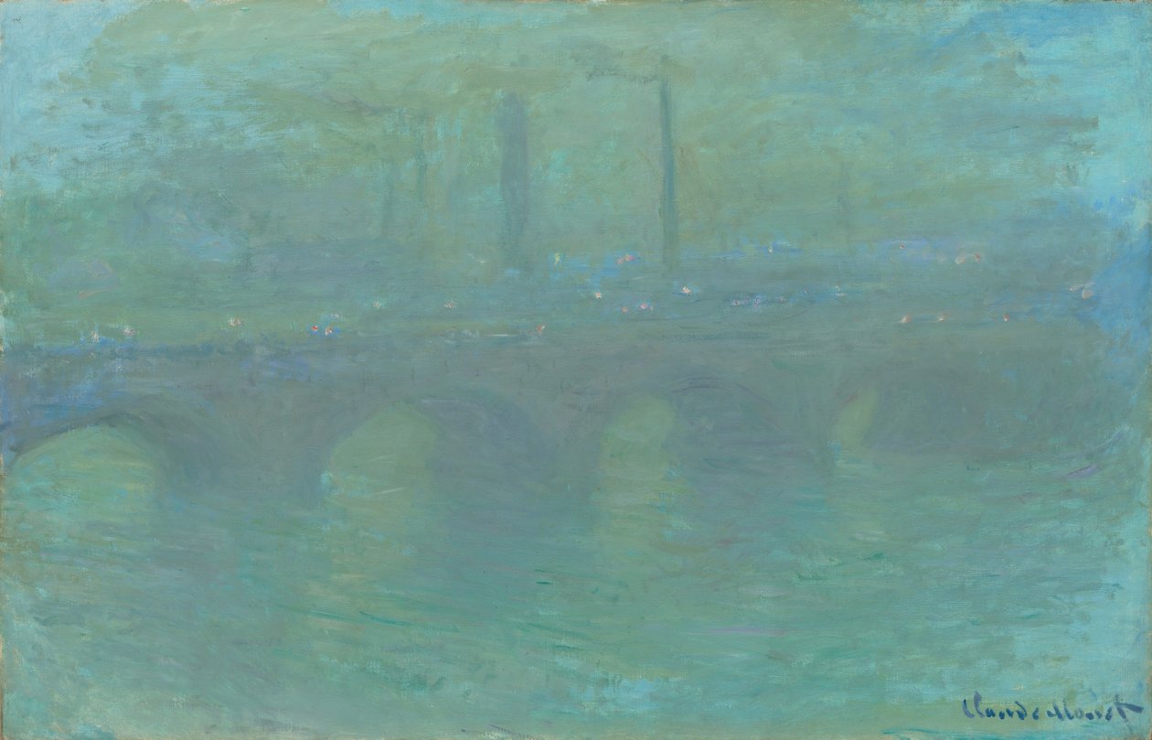 Waterloo Bridge, Londen, bij schemering door Claude Monet