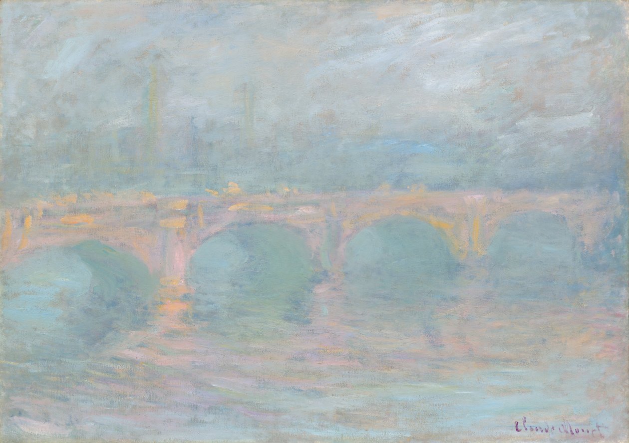 Waterloo Bridge, Londen, bij zonsondergang door Claude Monet