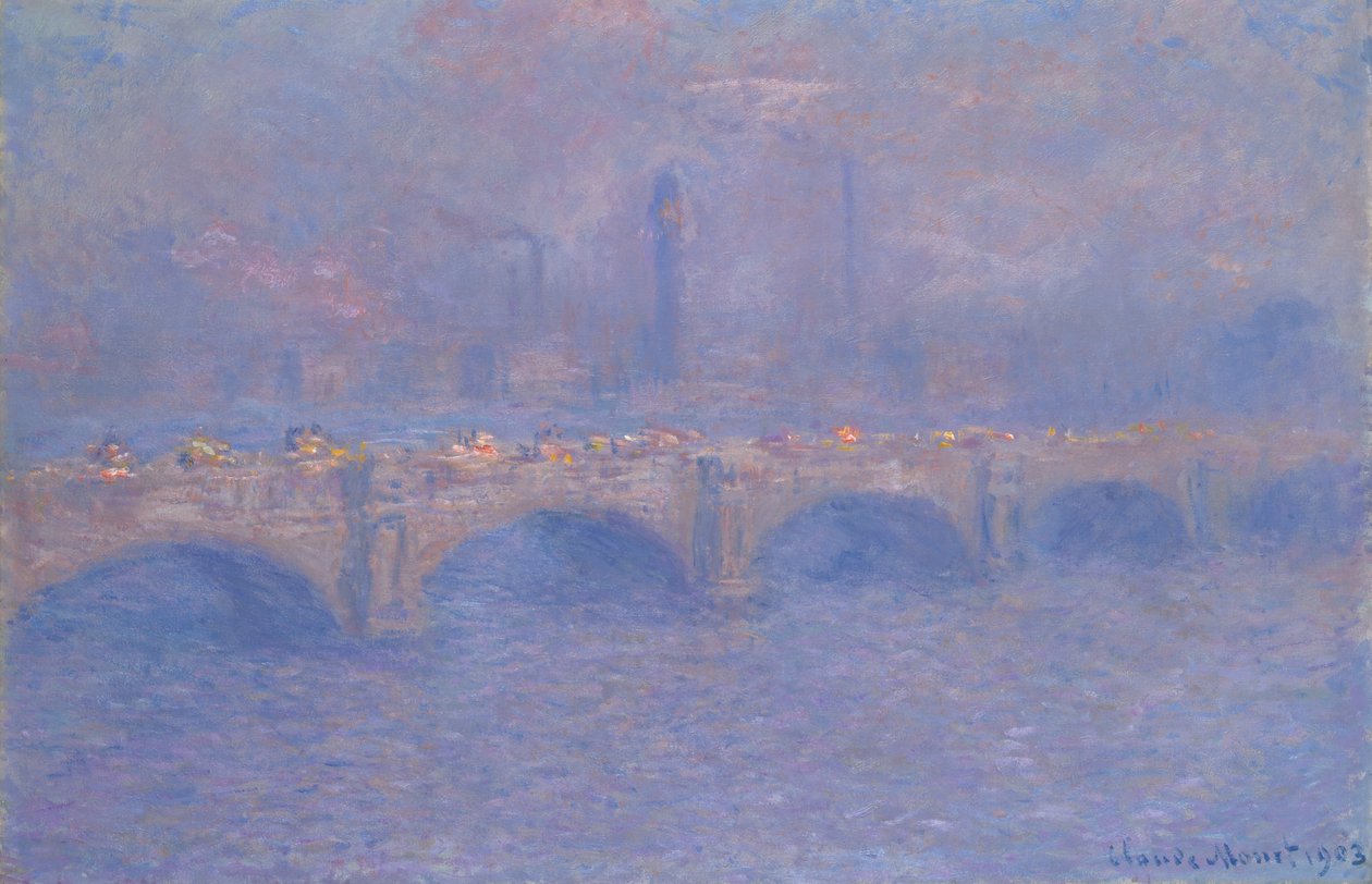 Waterloo Bridge, zonlicht effect door Claude Monet