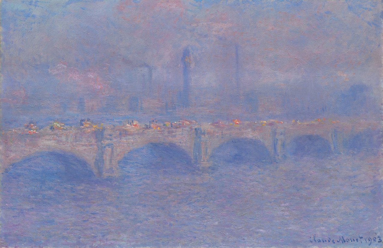 Waterloo Bridge, zonlicht effect door Claude Monet