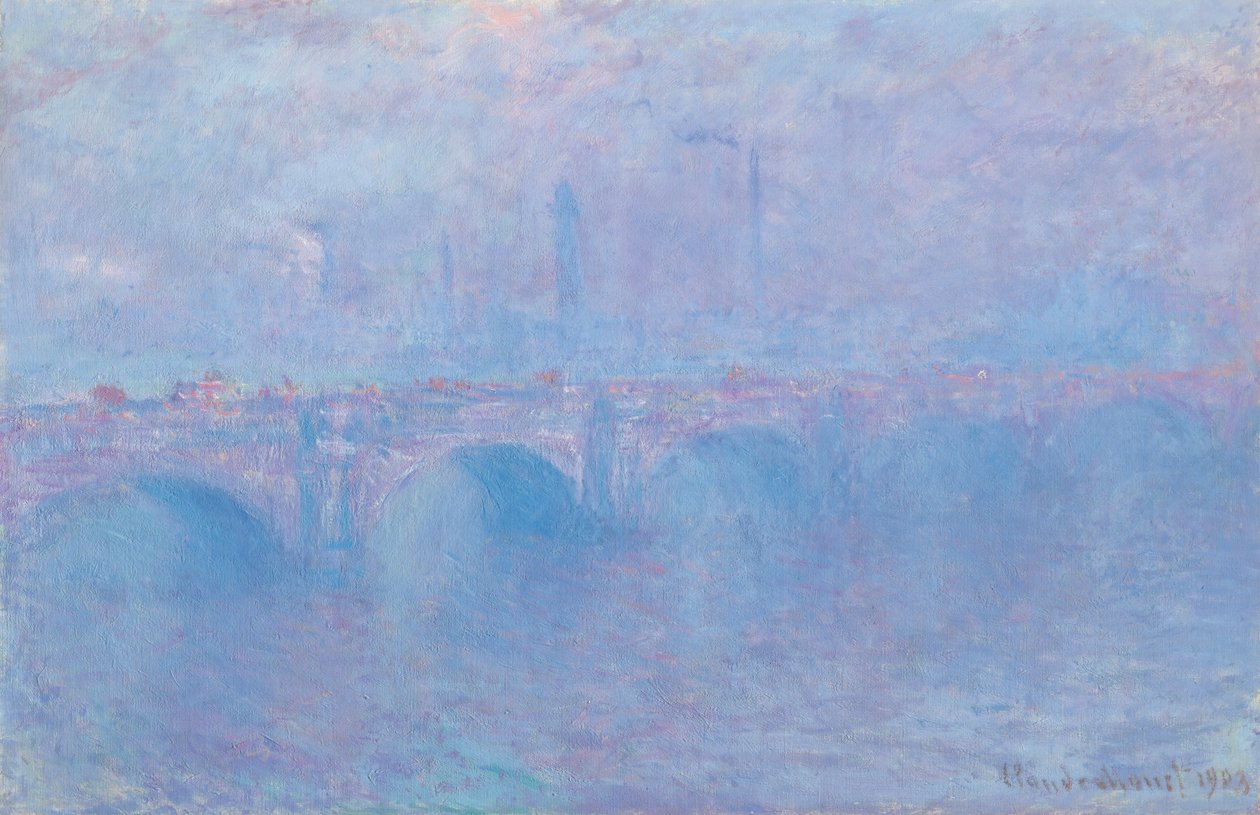 Waterloo Bridge, effet de brouillard door Claude Monet