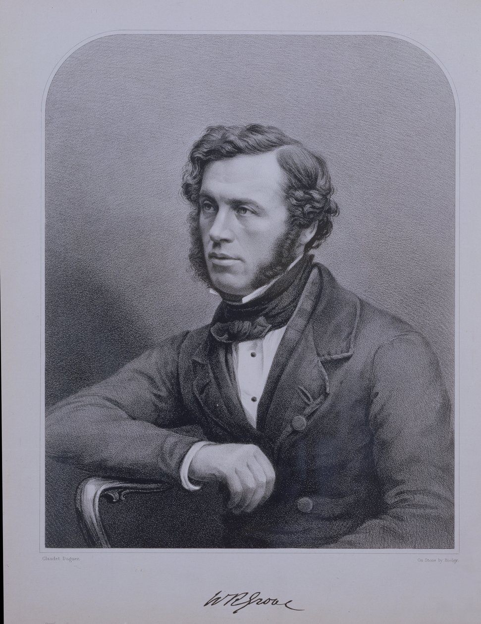 Portret van Sir William Grove (1811-96) gegraveerd door Bosley door Claudet Daguer