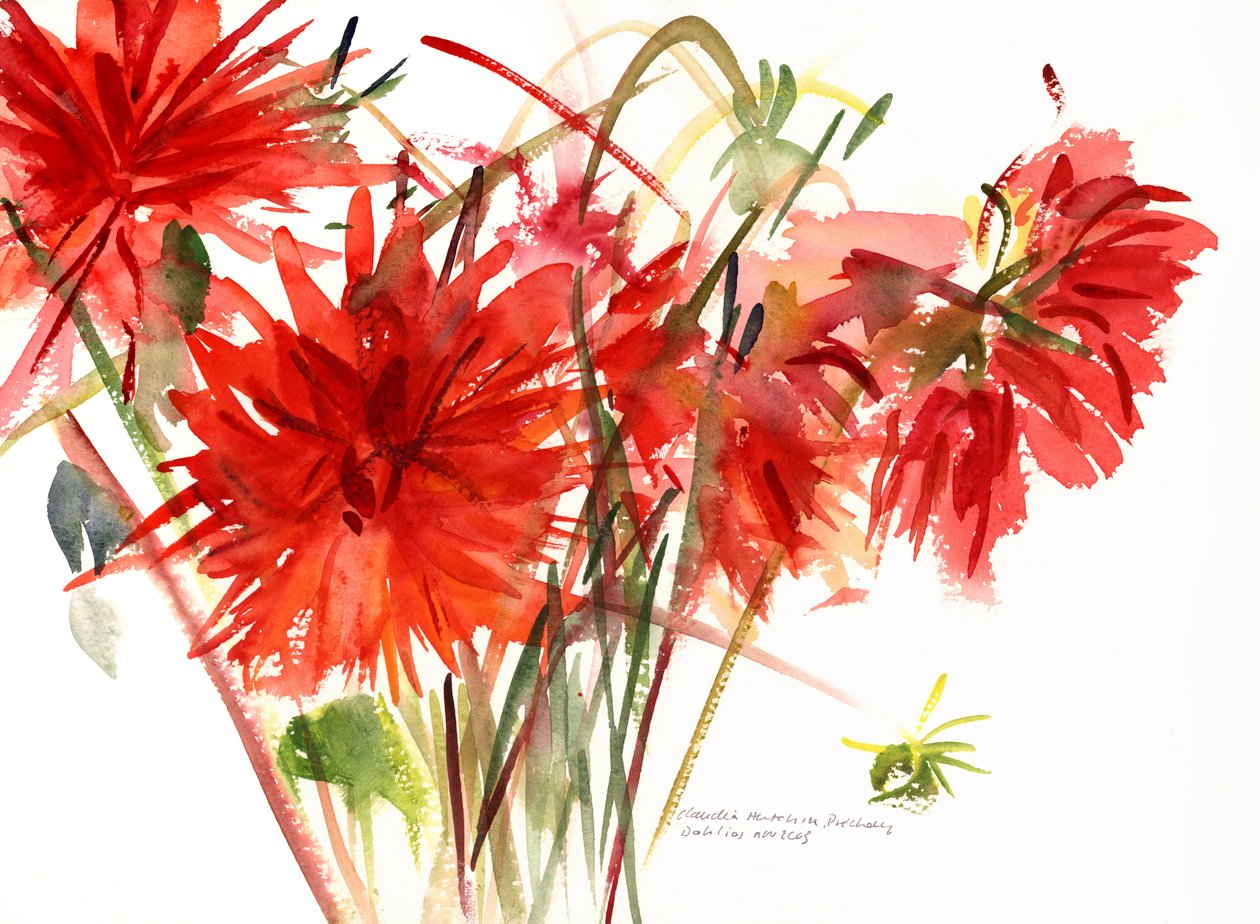 Dahlias, 2002 door Claudia Hutchins Puechavy