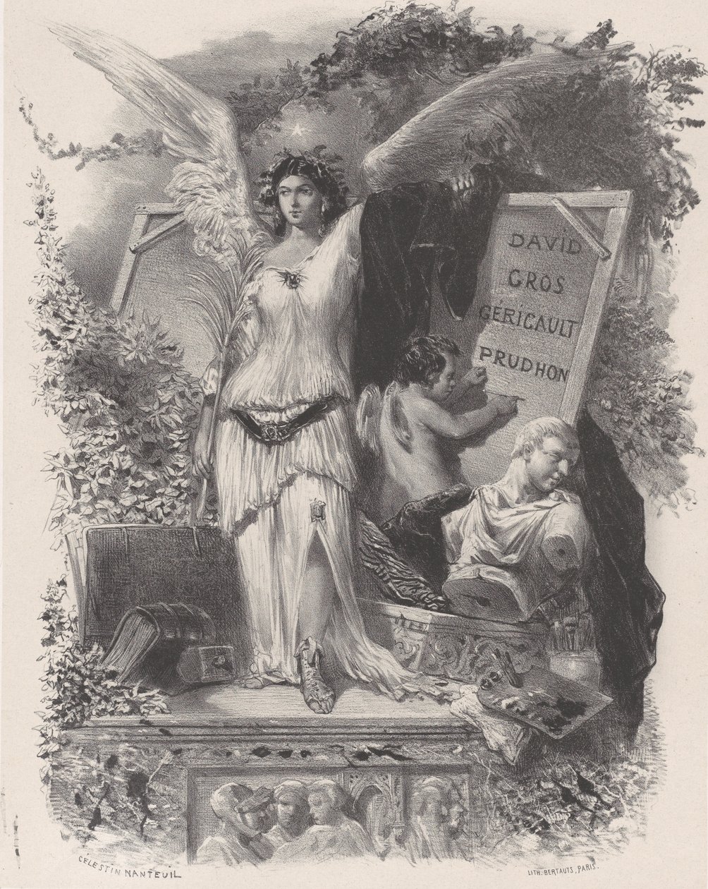 Hedendaagse kunstenaars, ca. 1847 door Célestin Nanteuil