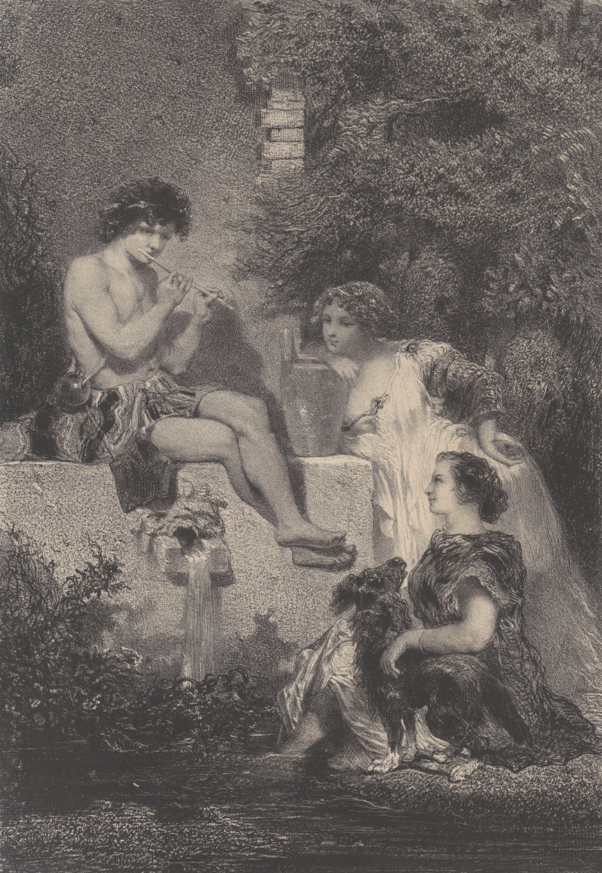 De fontein, ca. 1830-70 door Célestin Nanteuil