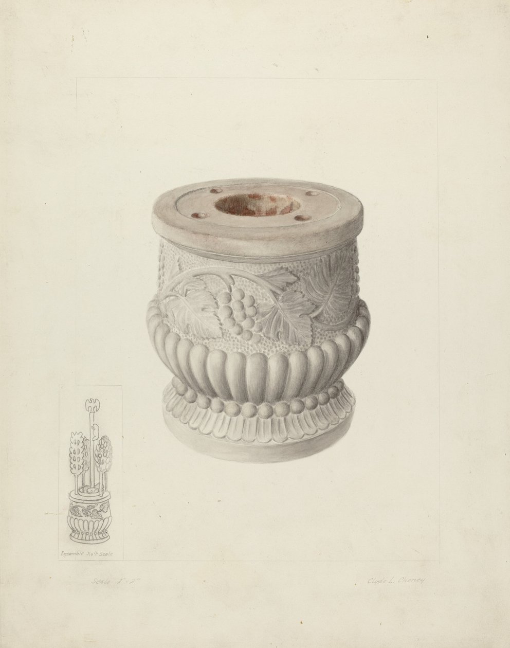 Gesneden Stenen Urn door Clyde L. Cheney
