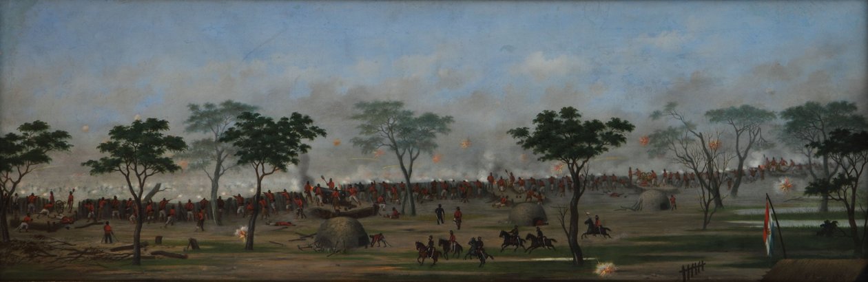 Loopgraaf van Curupaytí door Candido Lopez