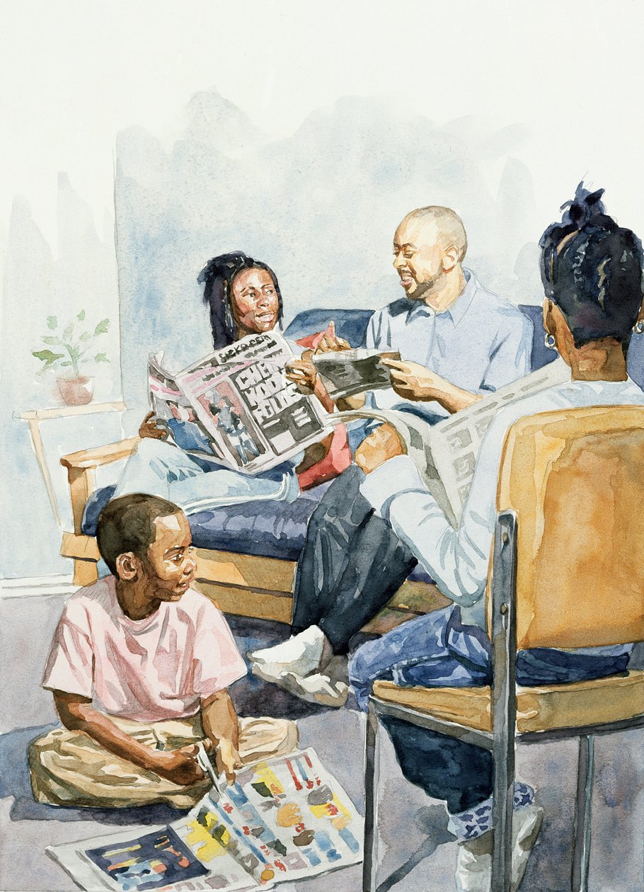 Serenades in de woonkamer, 2003 door Colin Bootman