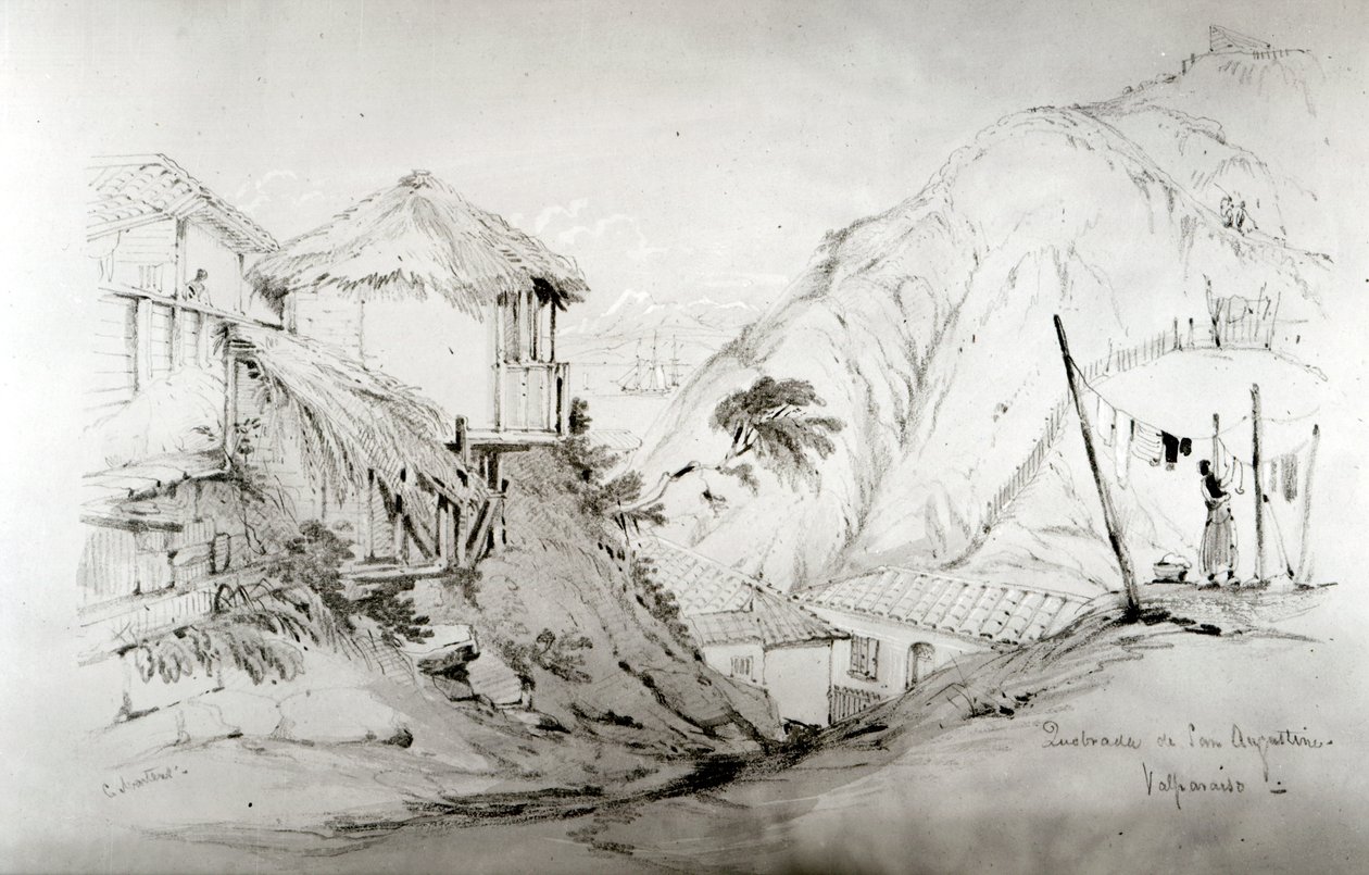 Uitzicht op Valparaiso door Conrad Martens