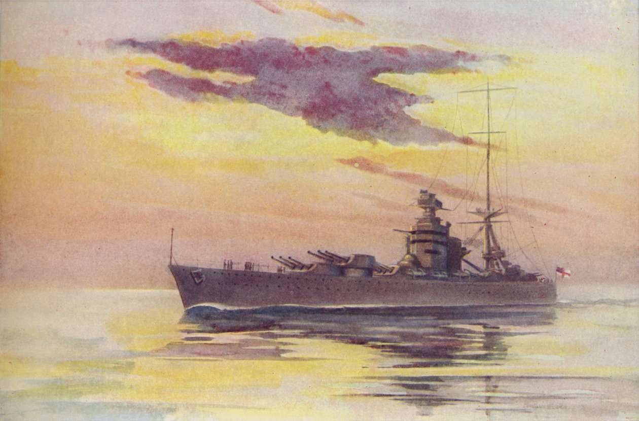 Een modern slagschip, 1910 door Constance N Baikie