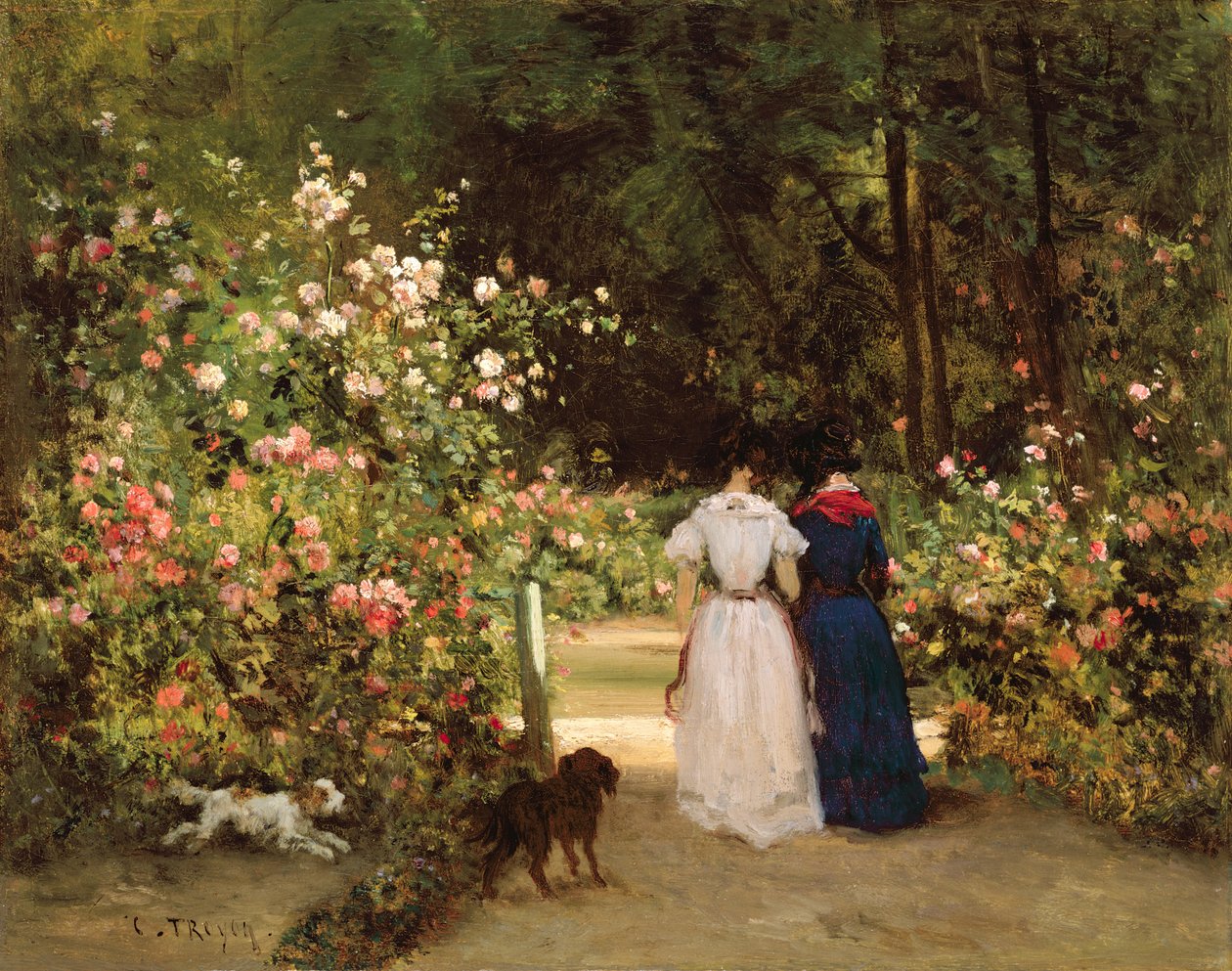 Promenade door Constant Emile Troyon