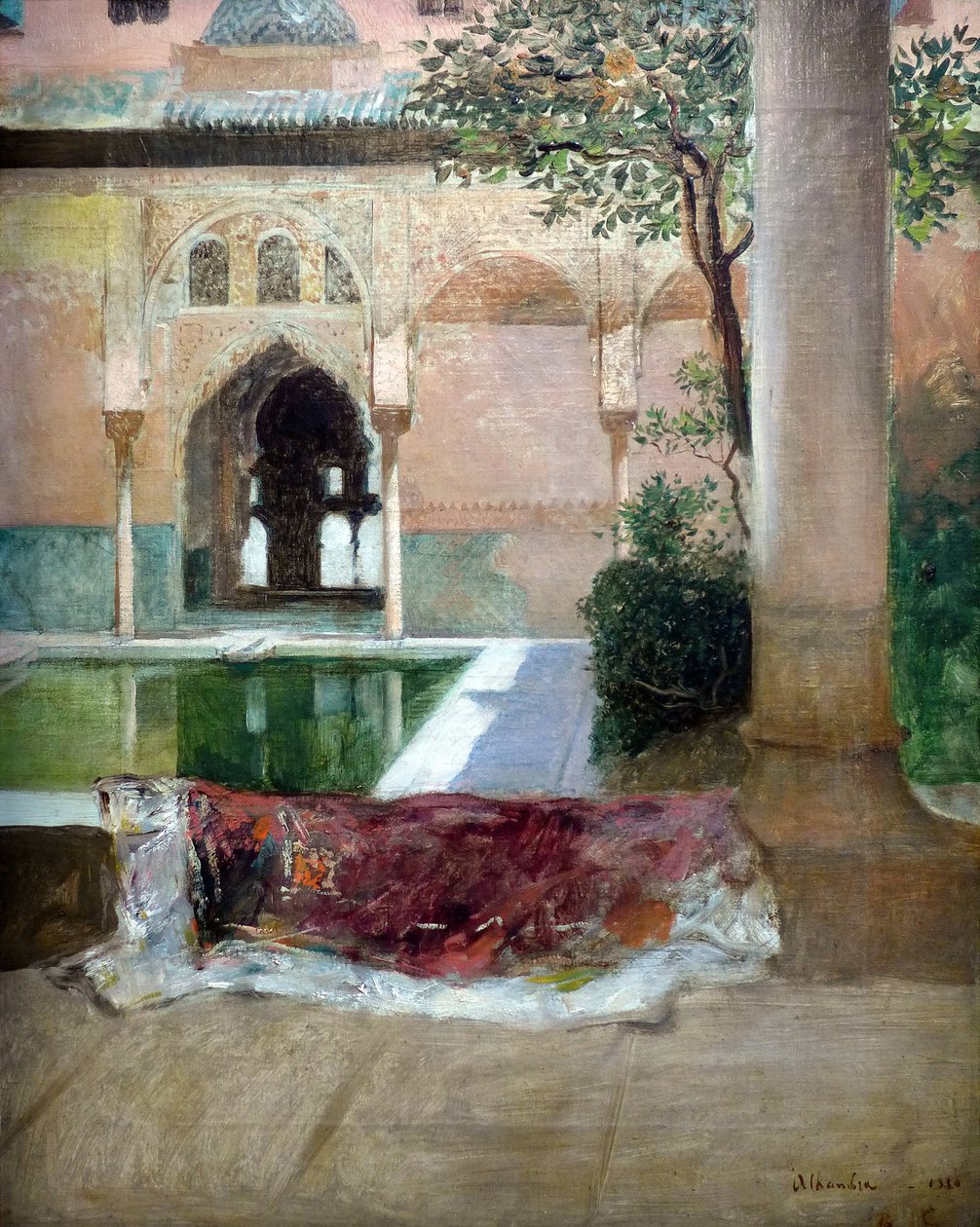 Binnenplaats van het Alhambra van Granada, 1880 door Constant