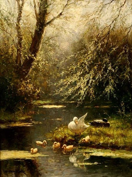 Eenden in een landschap door Constant Artz