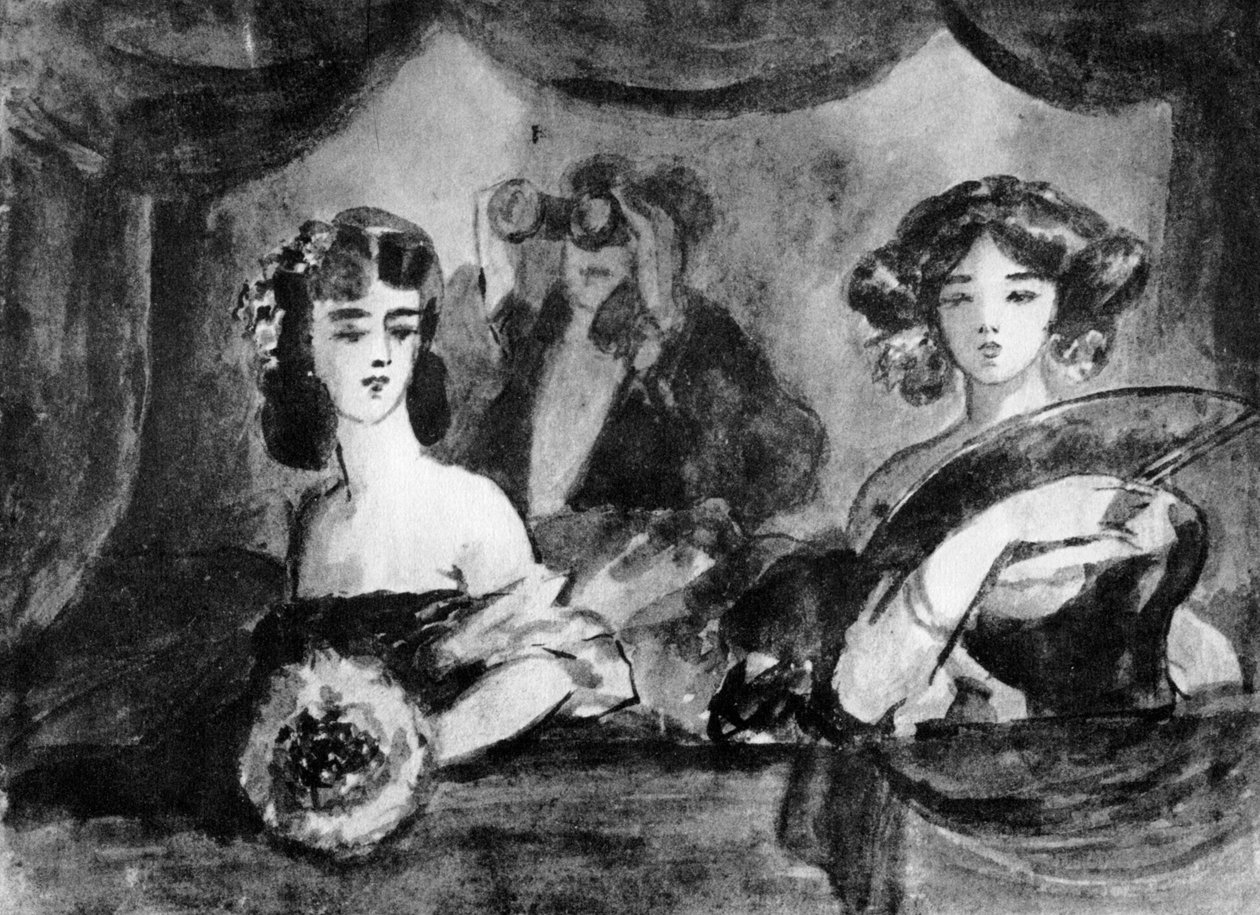 In het theater, 19e eeuw, 1930 door Constantin Guys
