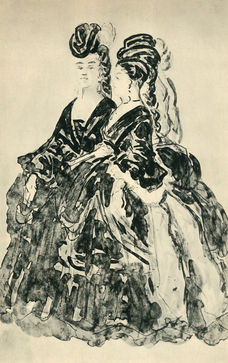 Deux Lorettes, midden-late 19e eeuw, 1943 door Constantin Guys