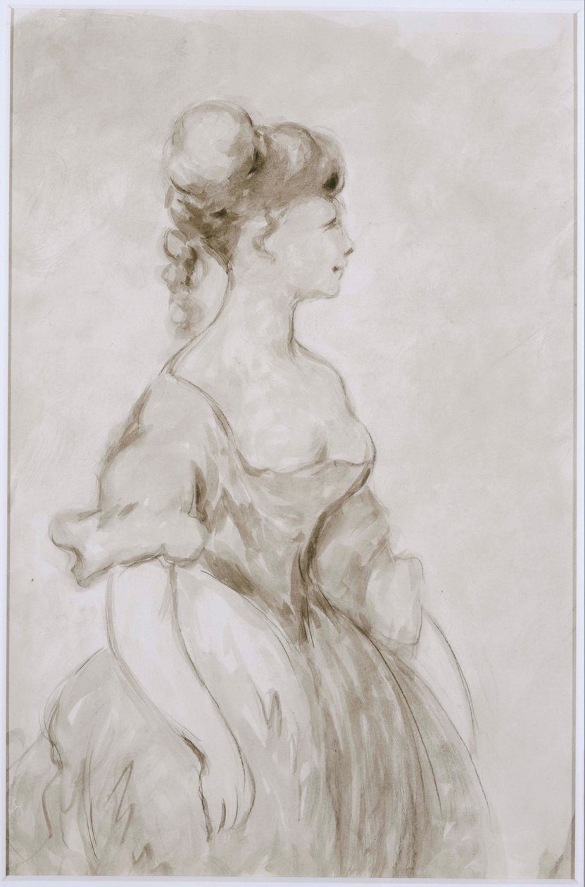 Dame in Crinoline door Constantin Guys