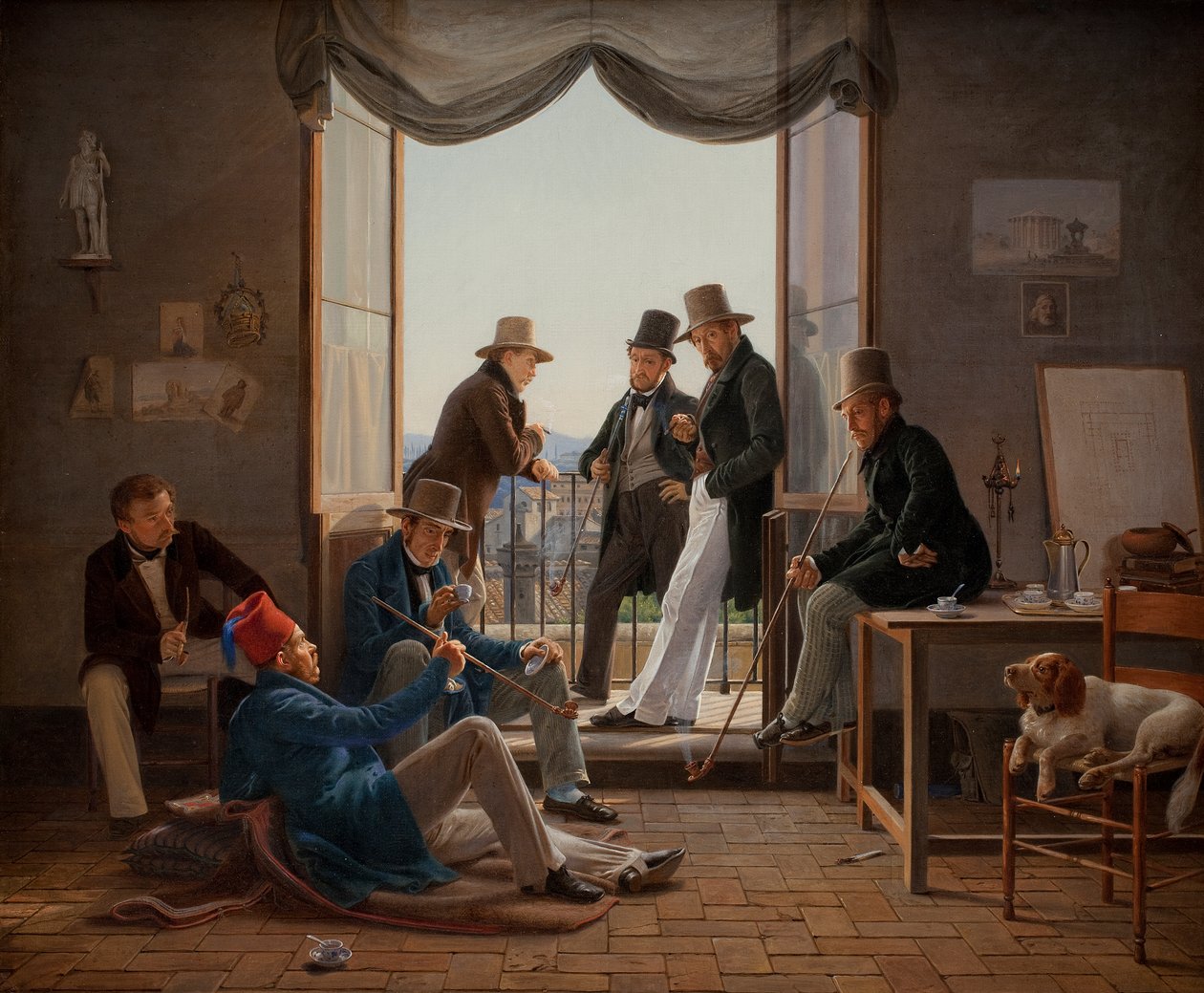 Een Groep Deense Kunstenaars in Rome door Constantin Hansen
