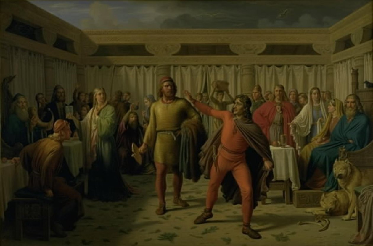 Ægirs feest door Constantin Hansen