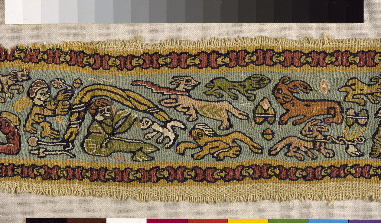 Polychroom textiel, 4e-12e eeuw door Coptic