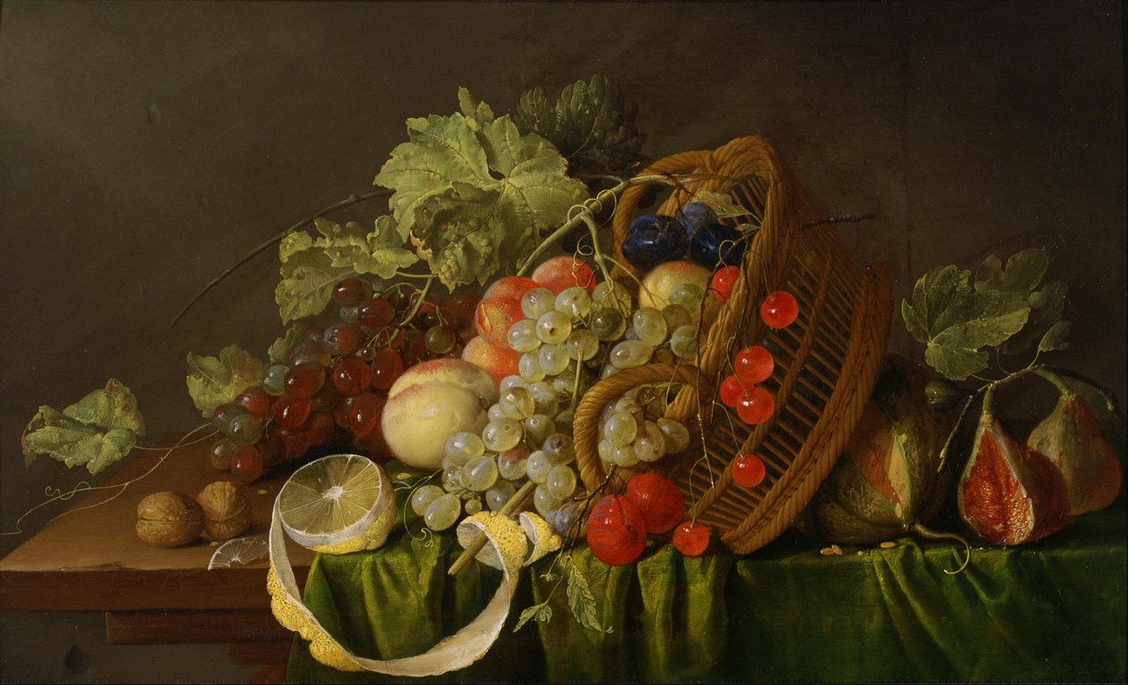 Stilleven met een mand fruit door Cornelis de Heem