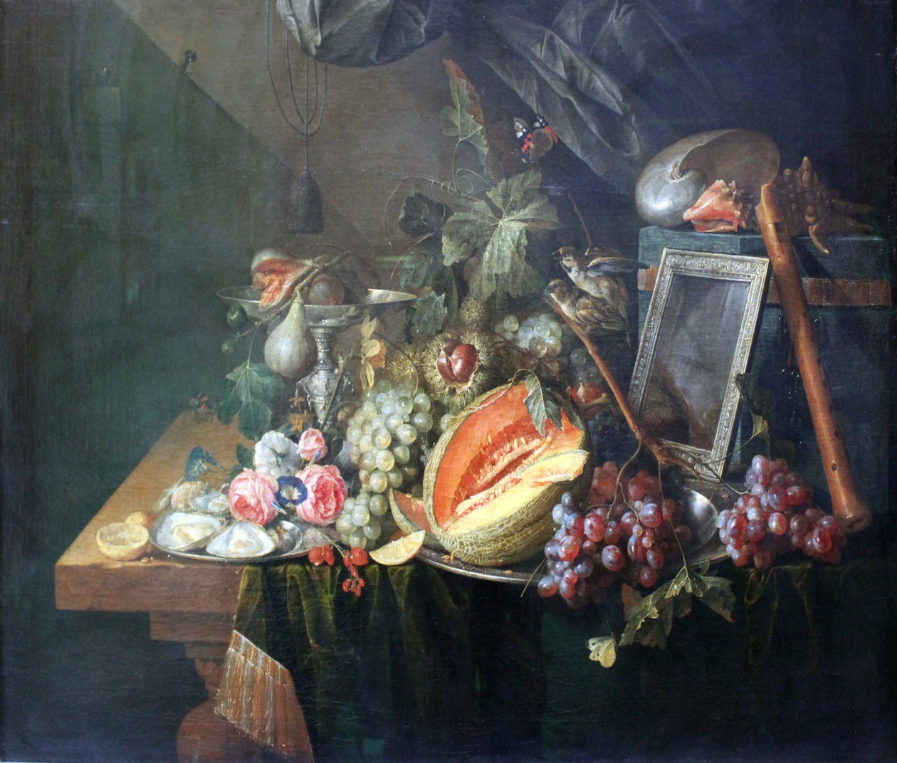 Stilleven met Parende Mussen door Cornelis de Heem