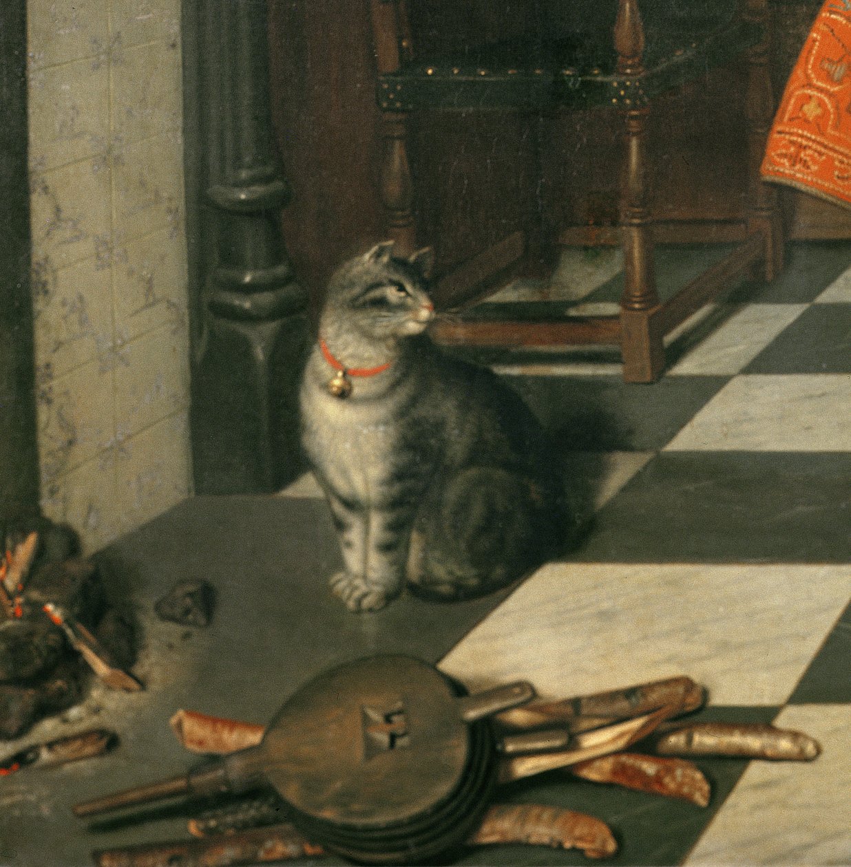 De schaakspelers, c.1670 (detail) door Cornelis de Man
