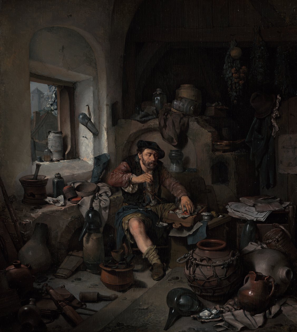 De alchemist door Cornelis Bega