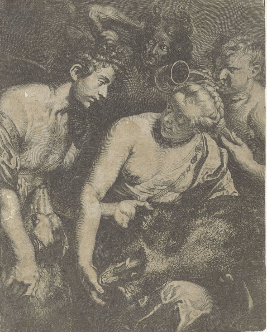 Meleager en Atalanta door Cornelis Bloemaert (II)
