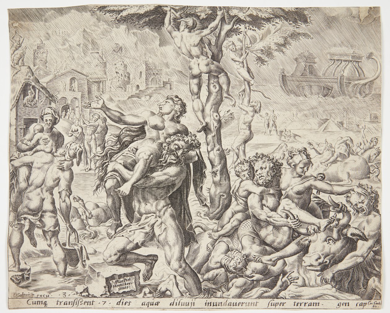 De zondvloed door Cornelis Cort