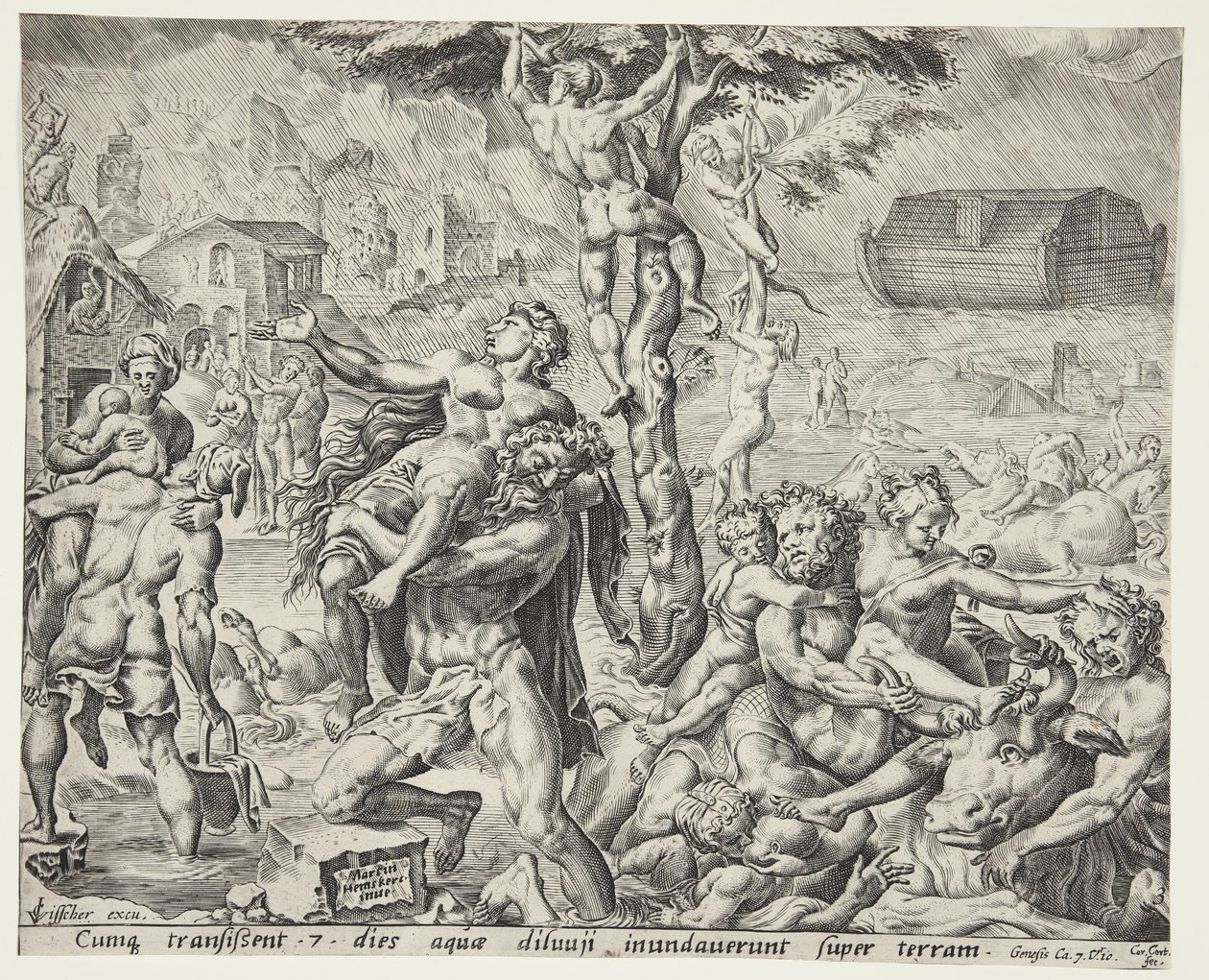 De zondvloed door Cornelis Cort