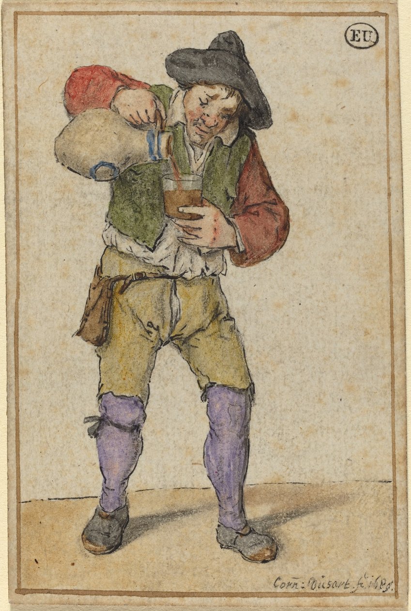 Boer die een Glas Vult door Cornelis Dusart