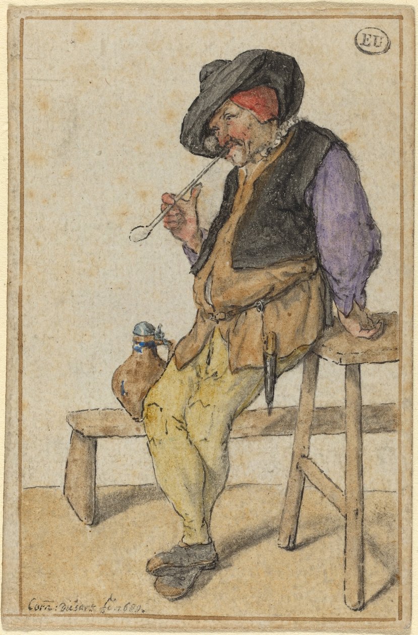 Rokende Boer door Cornelis Dusart