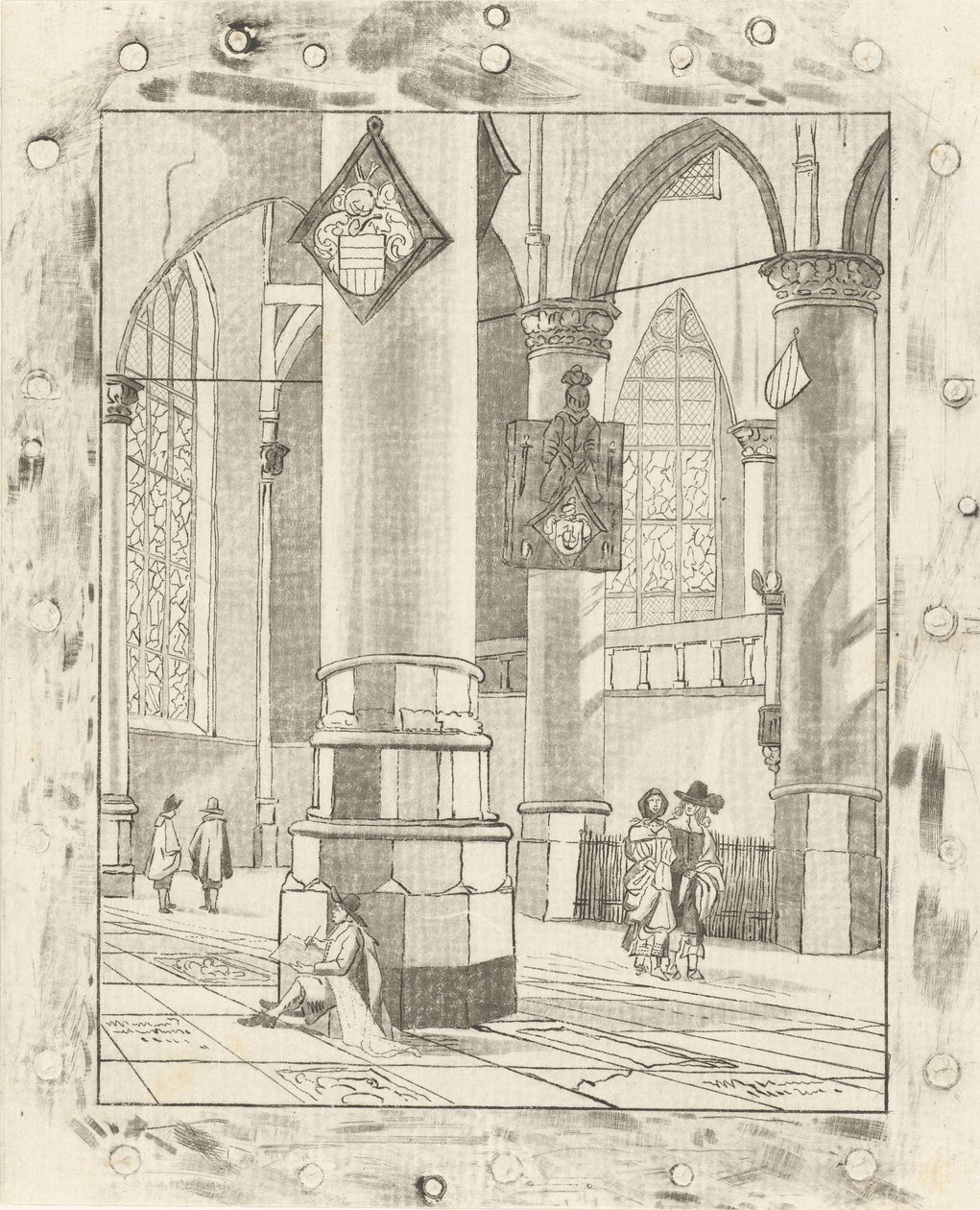 Kerkinterieur door Cornelis Ploos van Amstel