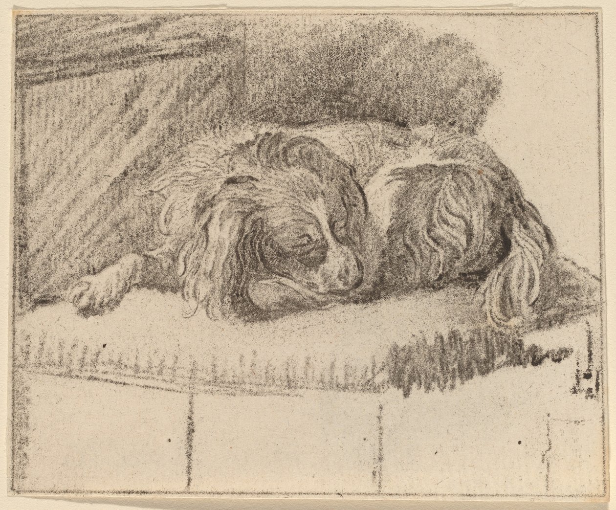 Liggende Hond door Cornelis Ploos van Amstel