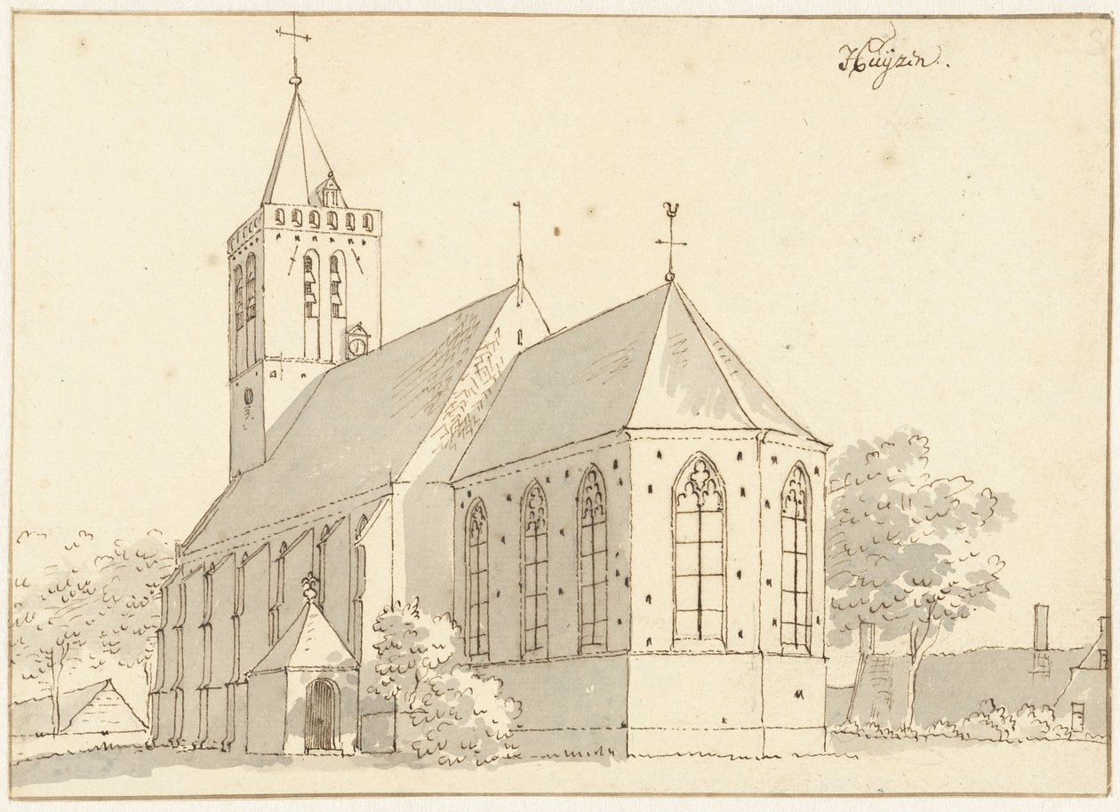 De kerk van Huizen door Cornelis Pronk
